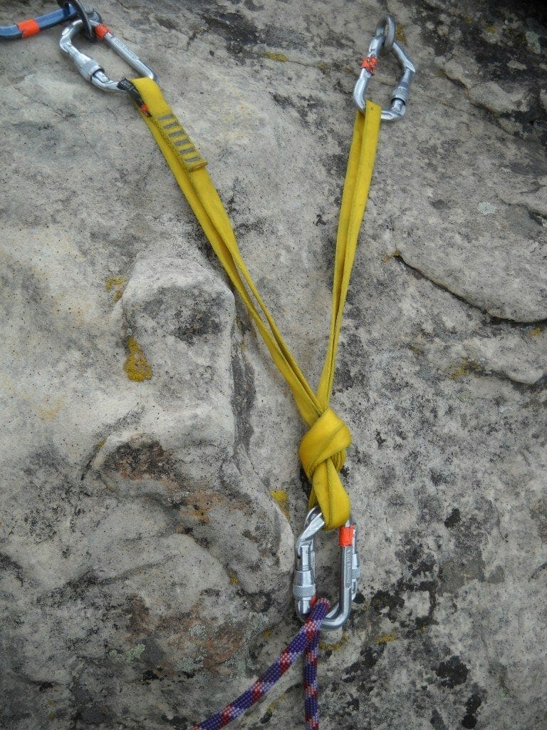 lead climbing top anchor