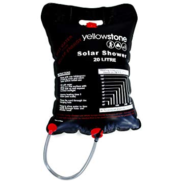 Yellowstone 20L Solar Shower Camping Travel 20 Litre Hot Water Warmer 